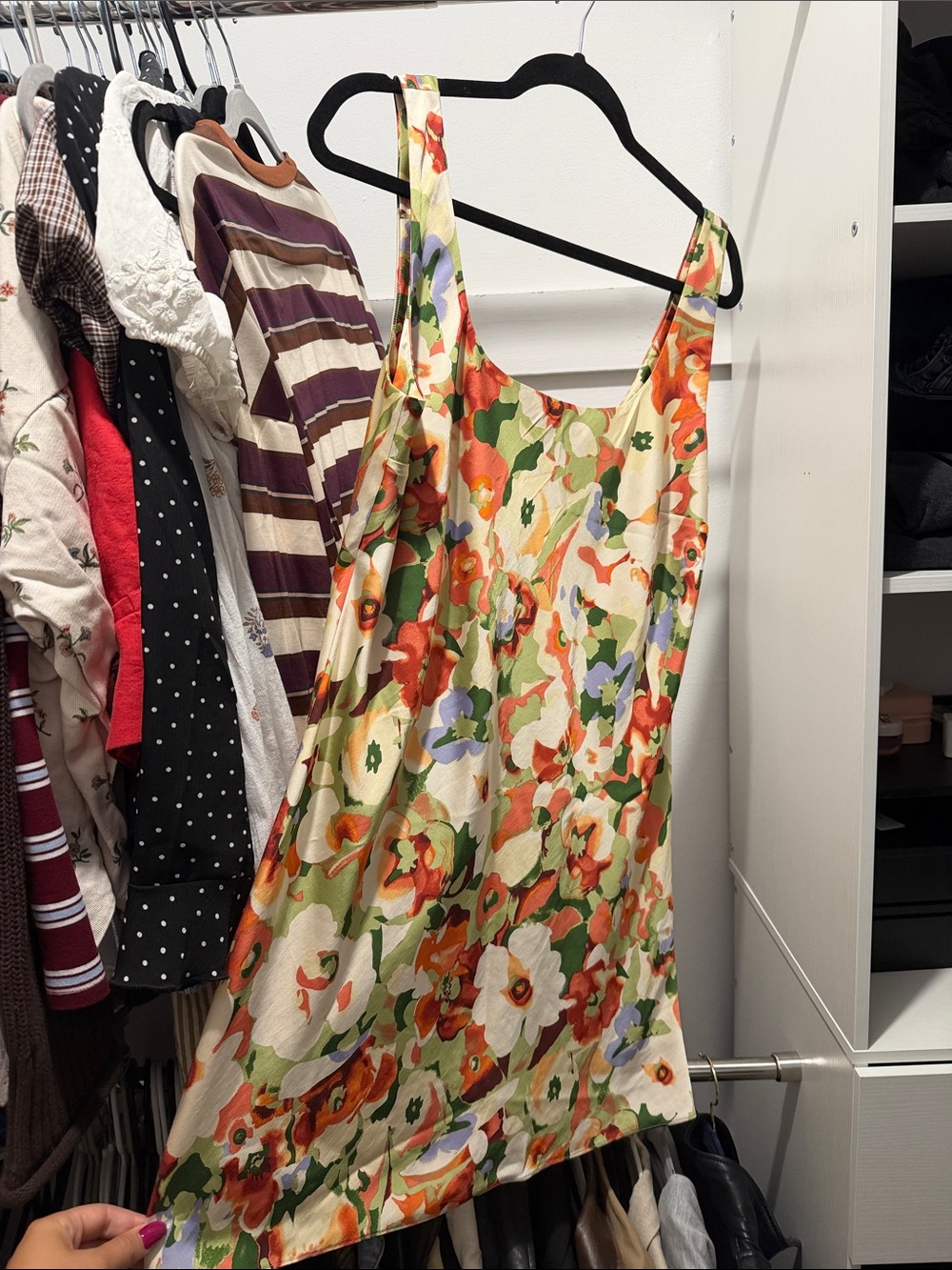 Abercrombie & Fitch Floral Satin Slip Dress